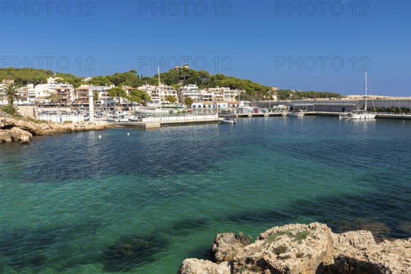 View of the harbour of Cala Rajada, Majorca, Spain, Europe