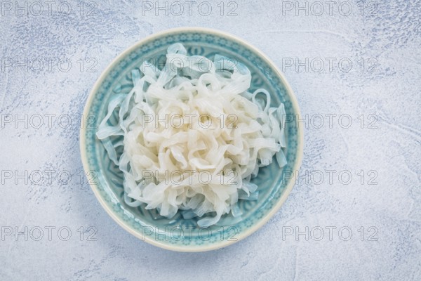 Shirataki noodles - gelatinous traditional Japanese noodles made from the konjac yam, carbohydrate and gluten free alternative