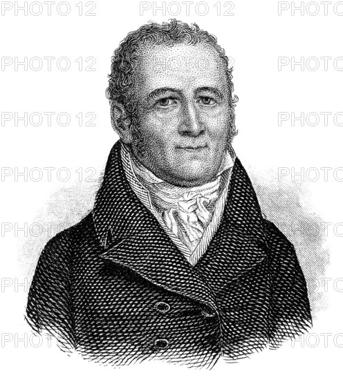 Johann Peter Hebel, 1760 - 1826, a German poet, a Protestant theologian and educator, Alemannic dialect poet, Portrait von Johann Peter Hebel, 1760 - 1826, ein deutschsprachiger Dichter, evangelischer Theologe und Pädagoge, alemannischer Mundartdichter