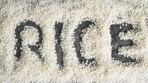 Word rice written white rice