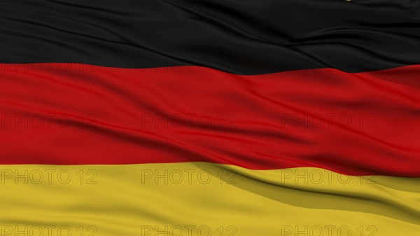 Closeup Germany Flag, Waving in the Wind, High Resolution