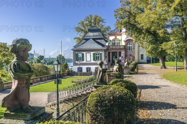 Bolongaro Garden at the mouth of the Nidda into the Main in Frankfurt-Höchst
