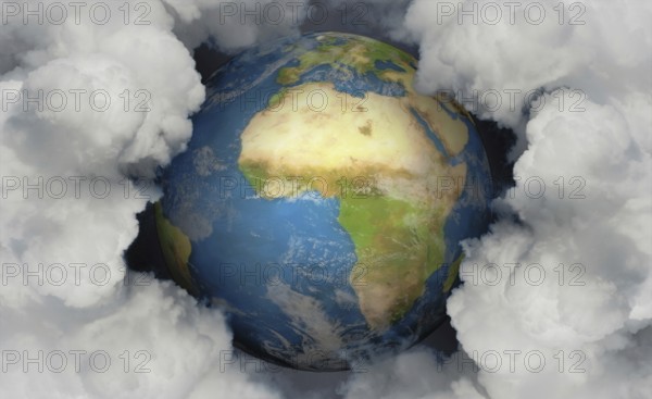 Earth and global emissions. Symbolic image