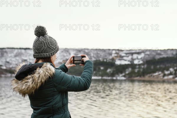Young beautiful woman nature taking s 3