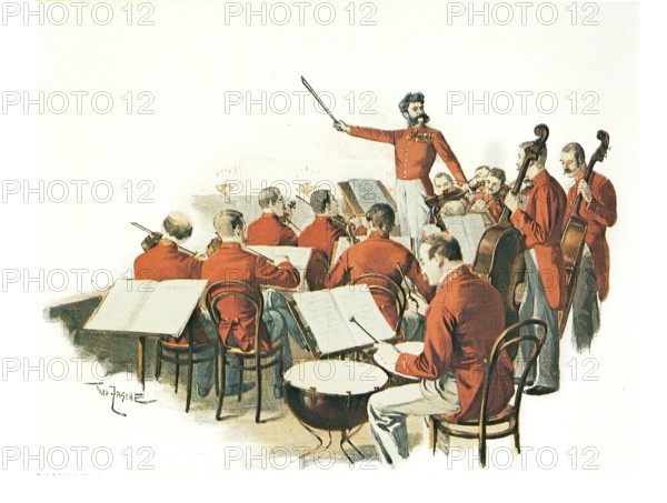 Johann Baptist Strauss II, 1825 – 1899, Austrian composer and violinist, at the Court Ball, by Theo Zasche, digitally edited
