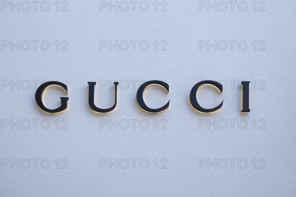 Logo of the Gucci brand, Roermond, Netherlands