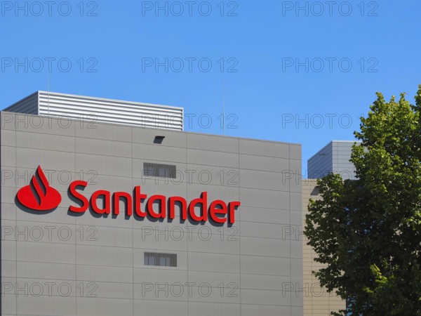 Santander Bank with brand logo, Mönchengladbach, Germany, Europe