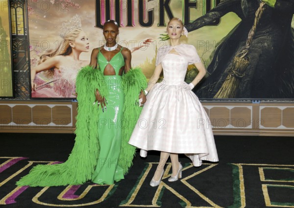 Cynthia Erivo and Ariana Grande at the Los Angeles premiere of 'Wicked' held at the Dorothy Chandler Pavilion in Los Angeles, USA on November 9, 2024., Los Angeles, California, USA, North America