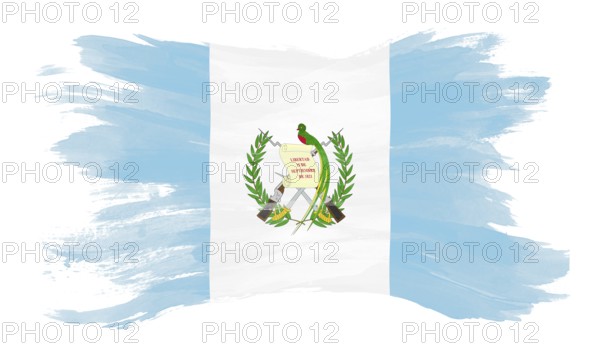 Guatemala flag brush stroke, national flag on white background