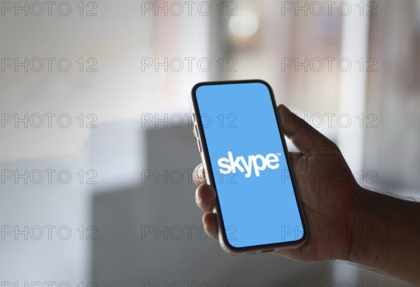 Skype Mobile Logo on smartphone