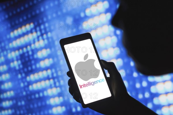 June 10, 2024, Brazil. In this photo illustration, the Apple Intelligence logo is displayed on a smartphone screen. Apple opens WWDC 2024 to developers with announcement of Apple Intelligence, its AI tool, and new versions of iPhone, iPad and Mac operating systems