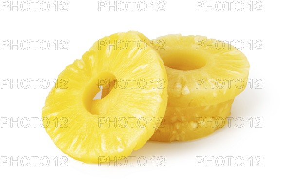 Pineapple slice isolated on white background