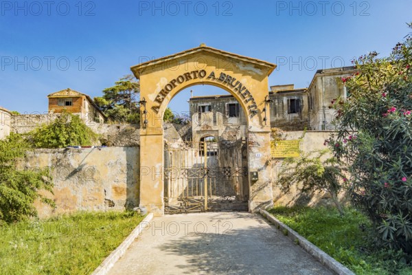Only this gate remains as a reminder of Italy's most important seaplane airport in front of the Second World War: Aeroporto A. Brunetta, from which numerous transatlantic flights took off in the 1930s, Orbetello, Tuscany