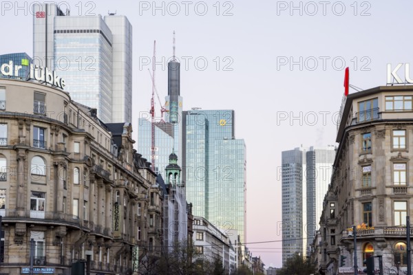 FRANKFURT, GERMANY, NOVEMBER 26: The Commerzbank tower in Frankfurt, Germany on November 25, 2013. The skyscarper is the tallest building in Germany. Foto taken from Hauptbahnhof., Innenstadt, Frankfurt am Main, Hessen, Deutschland