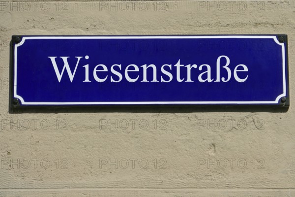 Enamel sign Wiesenstraße