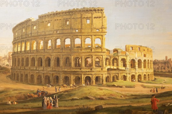 Turin, Italy, May 2023: The Colosseum, Gaspare Vanvitelli painting, Rome 1736, Europe