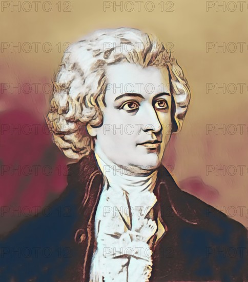 Wolfgang Amadeus Mozart, 1756, 1791, a composer of the First Viennese School, digitally edited