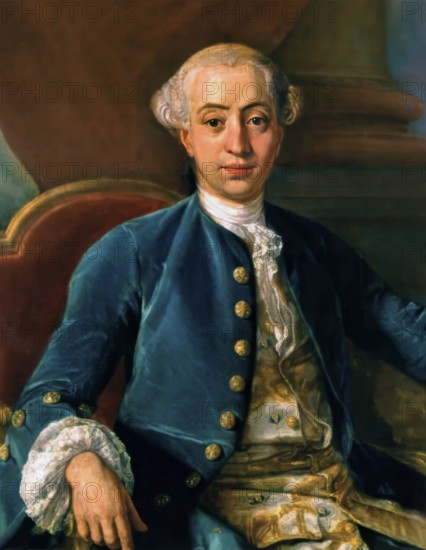 Giacomo Girolamo Casanova, 1725 – 1798, Italian adventurer and author, digitally edited according to a painting by Francesco Narici