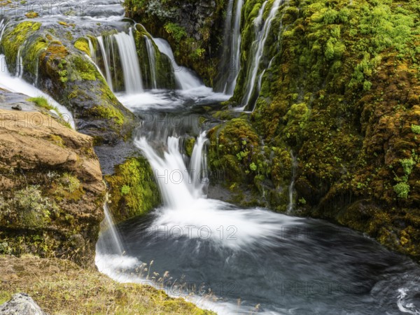 Waterfalls in the Gjain Valley, South Iceland, Iceland, Europe