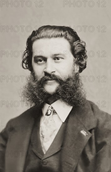 Johann Baptist Strauss II, 1825 – 1899, also known as Johann Strauss Jr., Austrian composer and violinist, digitally edited according to a photograph by Fritz Luckhardt