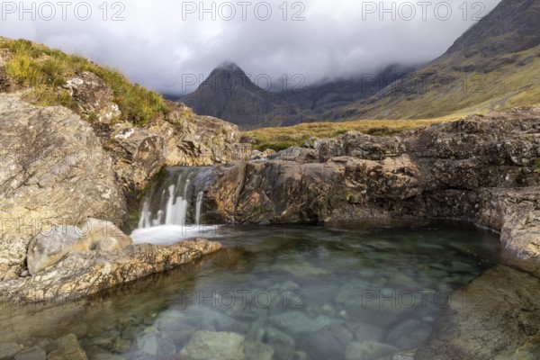 Fairy Pools, Glumagan nan Sithichean, waterfalls in Glen Brittle, Isle of Skye, Inner Hebrides, Scotland, Great Britain