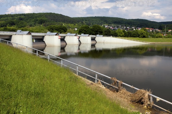 Flooded flood-retention basin of the Leine river, Salzderhelden, Einbeck, Lower Saxony, Germany, Europe, Das geflutete Hochwasserrückhaltebecken der Leine, Salzderhelden oder Leinepolder Salzderhelden, Salzderhelden, Einbeck, Niedersachsen, Deutschland, Europa, Europe