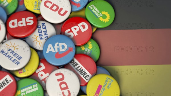 Symbolic image on the subject of elections, parties, federal elections, state elections, etc. in Germany