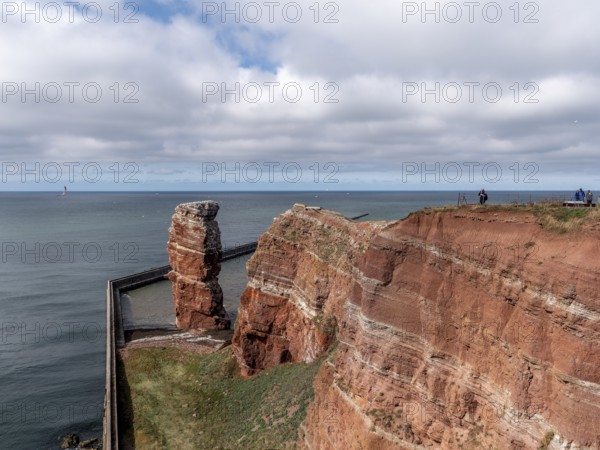 47 metre high surf pier, made of red sandstone Lange Anna, Heligoland, North Sea, Pinneberg district, Schleswig-Holstein, Germany, Europe