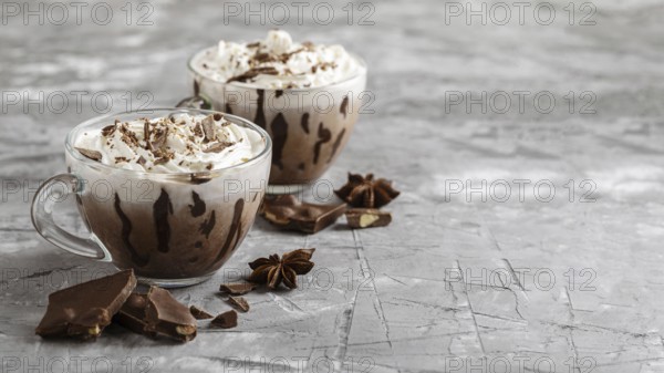Delicious hot chocolate concept with copy space. Resolution and high quality beautiful photo