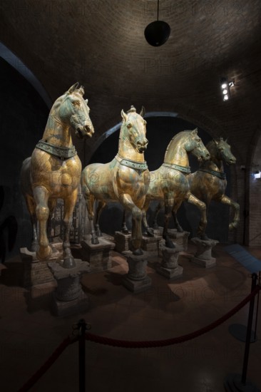 Quadriga of St Mark's Basilica in the Museo di San Marco, Cathedral Museum in San Marco, Venezia, Veneto, Italy, Europe