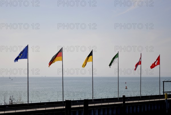 On Lake Constance, 6 flags, Europe, Germany, Baden-Württemberg, Austria, Switzerland, Lake Constance, Europe
