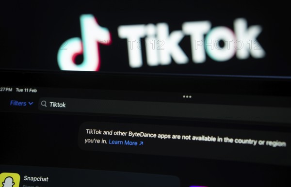 Apple App Store on iPad. Showing, TikTok and other ByteDance apps are not available