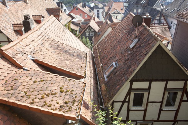 Overlooking the roofs of the historic centre, Marburg, Hesse, Germany, Europe, Über den Dächern von der Altstadt, Marburg, Hessen, Deutschland, Europa, Europe