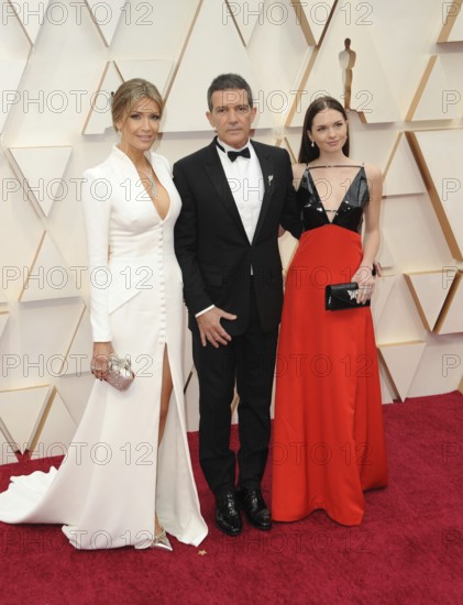Nicole Kimpel, Antonio Banderas and Stella Banderas at the 92nd Academy Awards held at the Dolby Theatre in Hollywood, USA on February 9, 2020
