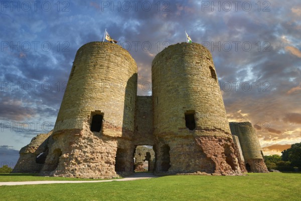 Rhuddlan Castle built in 1277 for Edward 1st next to the River Clwyd, Rhuddlan, Denbighshire, Wales, United Kingdom, Europe