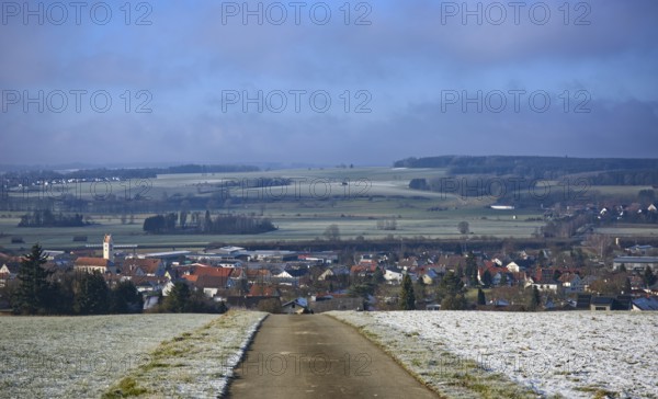 View of the Risstal valley, Hochdorf, Baden-Württemberg, Germany, Europe