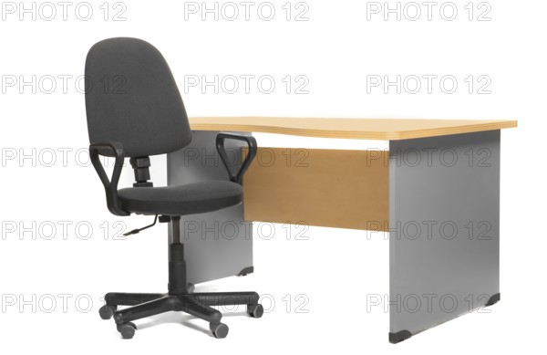 Office desk and chair. Isoalted on white