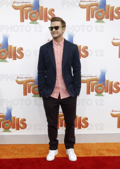 Justin Timberlake at the Los Angeles premiere of 'Trolls' held at the Regency Village Theatre in Westwood, USA on October 23, 2016