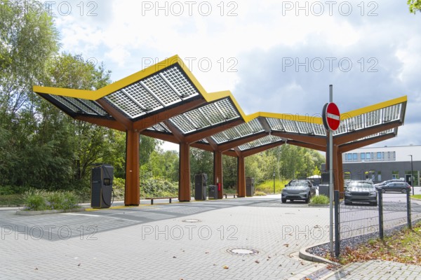 Fast charging station with 300KW charging points in the Ruhr area near Bochum, Germany, Europe