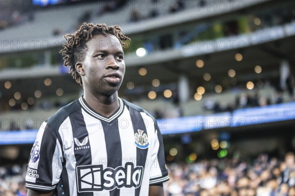 MELBOURNE, AUSTRALIA, MAY 22: Garang Kuol of Newcastle United after beating Tottenham Hotspur during the Global Football Week at The Melbourne Cricket Ground on May 22, 2024 in Melbourne, Australia, Oceania