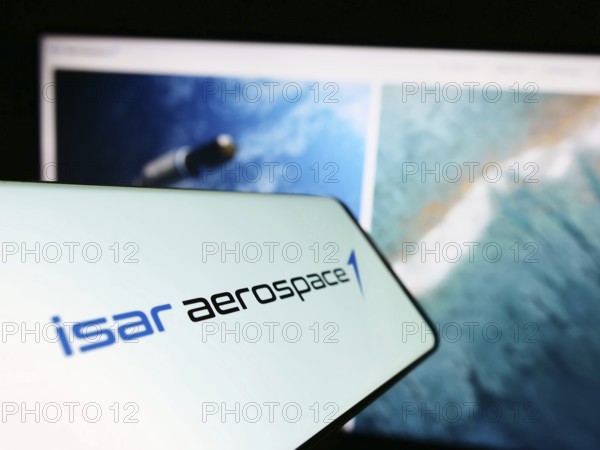 Stuttgart, Germany, 04-02-2023: Smartphone with logo of company Isar Aerospace Technologies GmbH on screen in front of business website. Focus on center-left of phone display, Europe