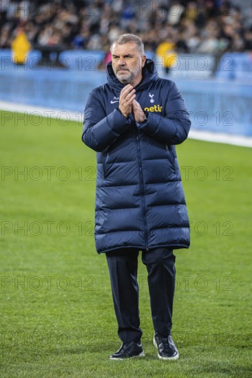 MELBOURNE, AUSTRALIA, MAY 22: Ange Postecoglou of Tottenham Hotspur thanks fans after losing to Newcastle United during the Global Football Week at The Melbourne Cricket Ground on May 22, 2024 in Melbourne, Australia, Oceania