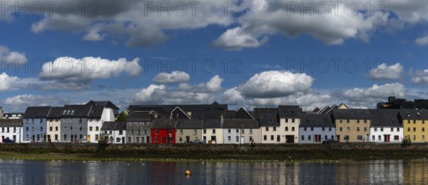 Galway, Ireland, 28 July, 2022: view of the River Corrib and the Long Walk Street with its colorful houses in downtwon Galway, Europe