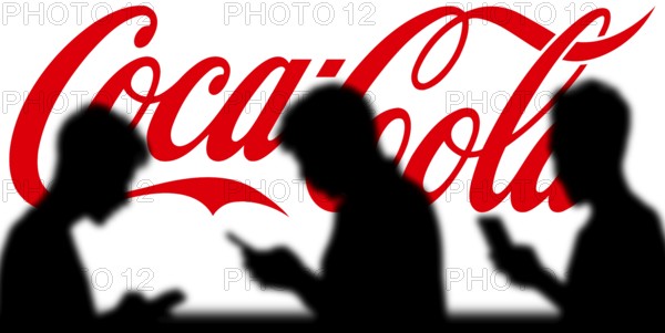 Smartphone on surface showing Coca-Cola logo