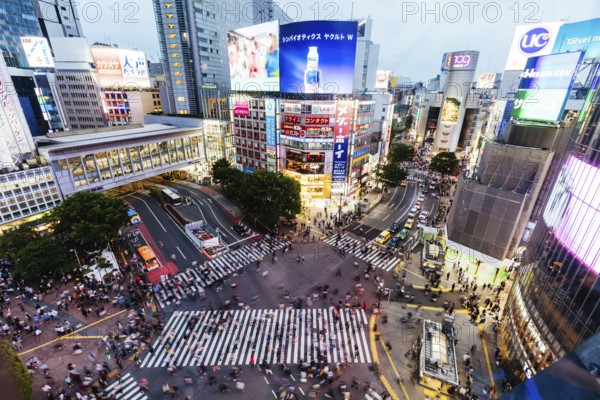 TOKYO, JAPAN, MAY 12, 2019, Shibuya Crossing is one of the world's most used pedestrian crossings, in central Tokyo, Japan, Asia