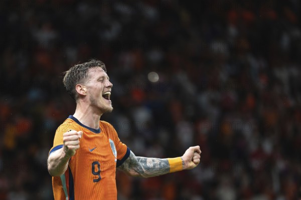 BERLIN, GERMANY - JULY 6, 2024: Euro 2024 quarterfinal match Nederlands vs Turkey (Turkiye) 2:1. Joy Wout Weghorst