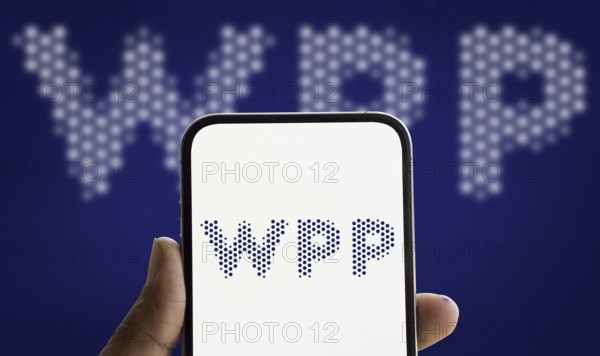 Dhaka, Bangladesh- 5 Dec 2024: WPP logo is displayed on smartphone. WPP plc is a British multinational communications, technology and commerce holding company.