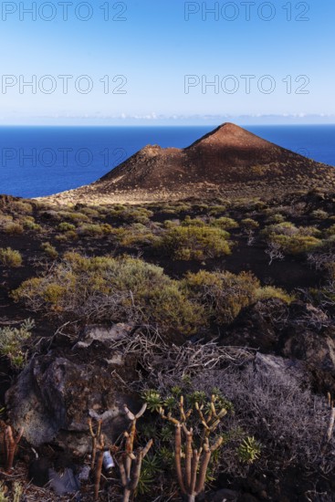 Mountain of Lagi, a volcano cinder cone in the Island of La Palma, one of the Canary Islands, in the Cumbre Vieja volcano area near Teneguia volcano