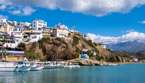 Harbour of the Greek fishing village of Agia Galini, Crete, Greece, Europe