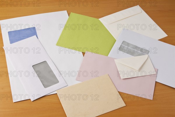 Many different envelopes. Envelopes in different sizes. Postage increase in Austria, Many different envelopes. Envelopes in various sizes. Postage increase in Austria. Austria
